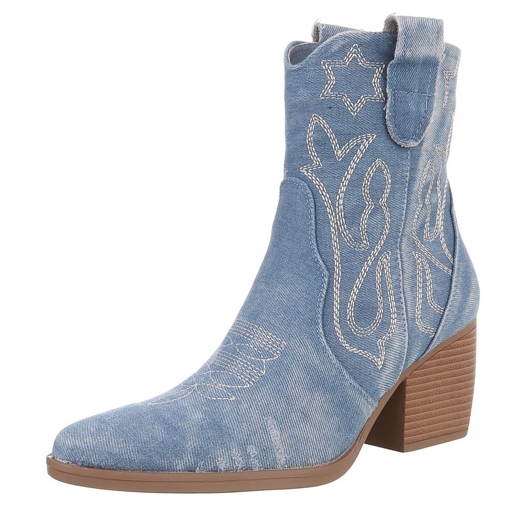 Ital-Design Damen Cowboyboots Western Westernstiefelette (88843769) Blockab günstig online kaufen