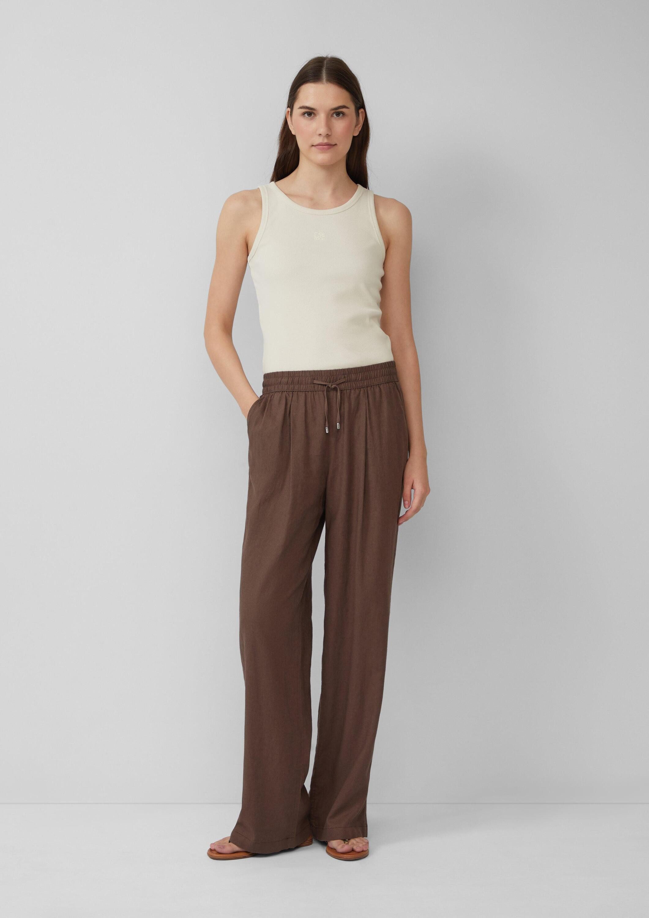 s.Oliver Chinos Hose Leichte Leinenmix-Hose mit Elastikbund günstig online kaufen