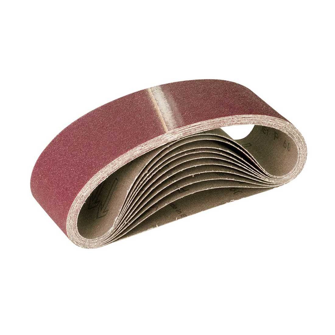 MioTools Schleifpapier 610 x 100 mm Schleifbänder für Handbandschleifer, Normalkorund, 10 Stk., K100