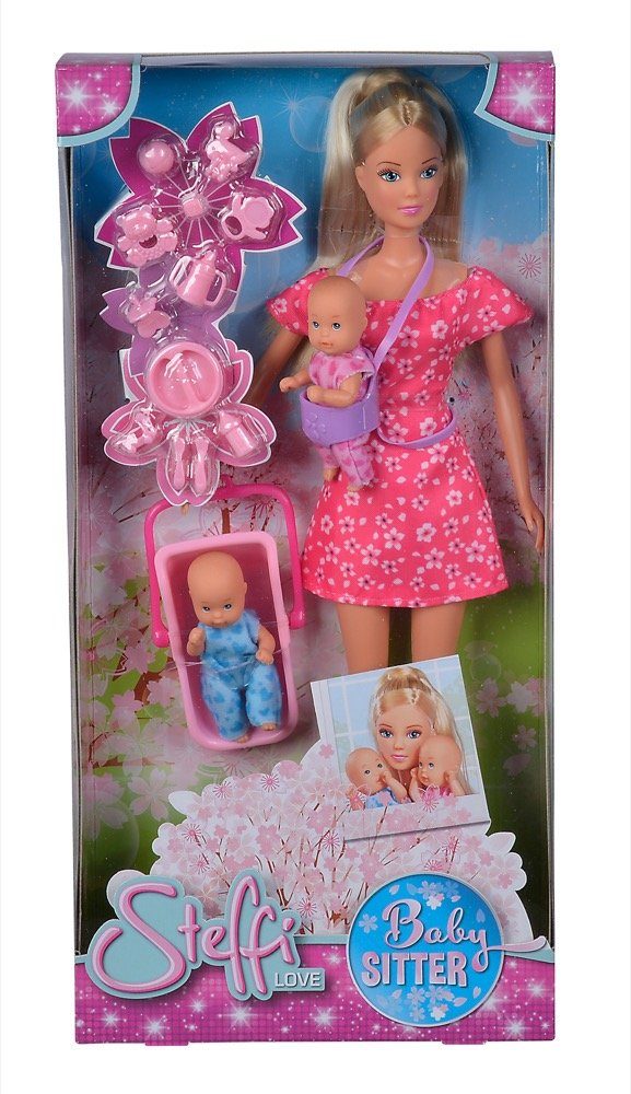 SIMBA Anziehpuppe Simba Puppe Steffi Love Babysitter und 2 Babys, Maxi Cosi 105730211