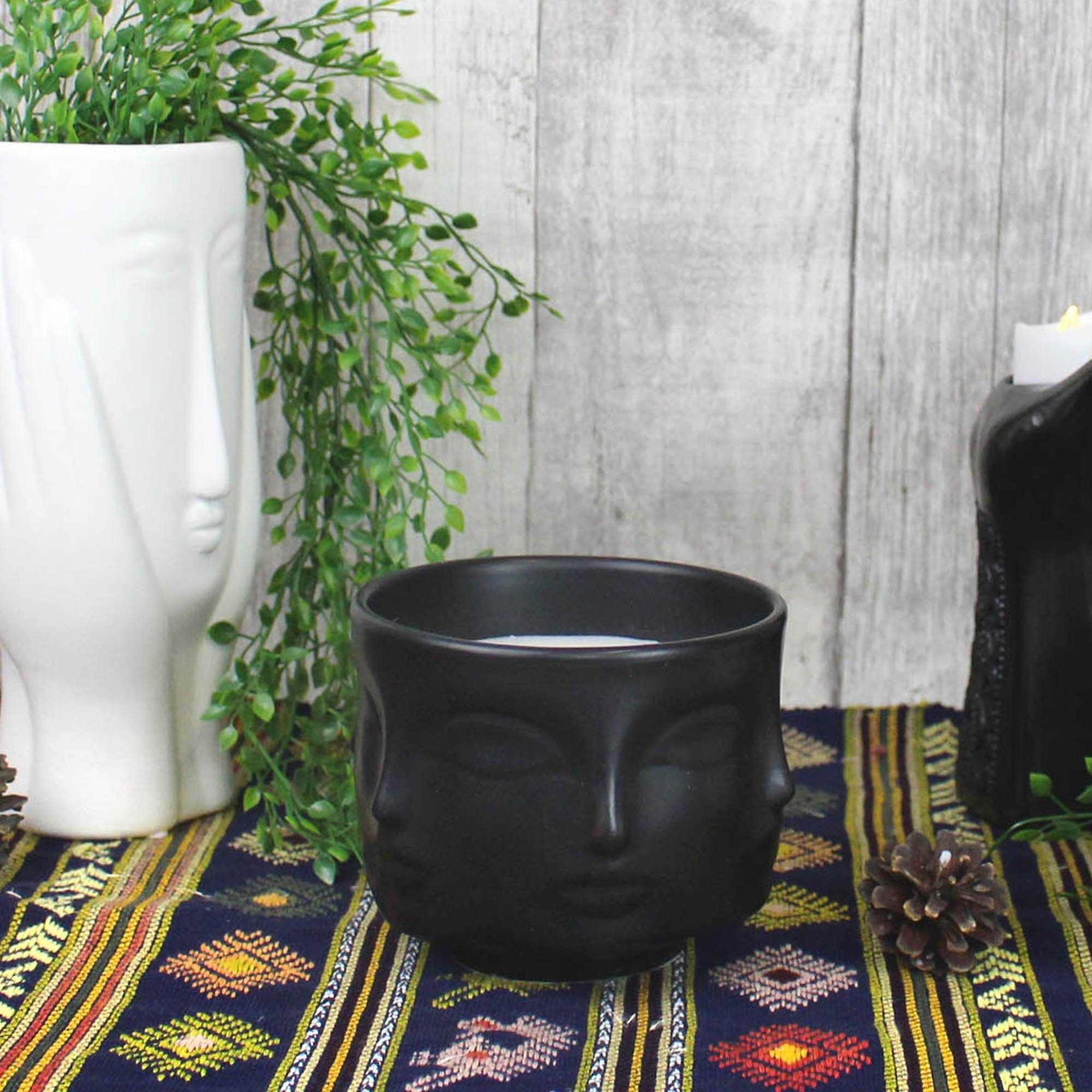 Keramiktopf mitienda Duftlampe in black Duftkerze orchid schwarz