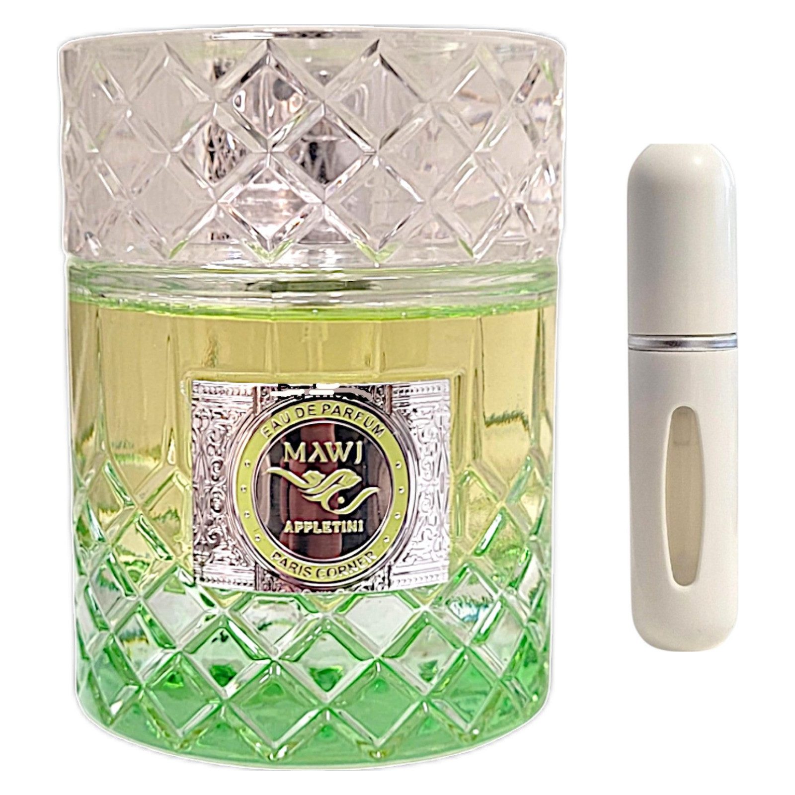 Paris Corner Duft-Set MAWJ APPLETINI EDP 100ml + Parfümzerstäuber (leer)