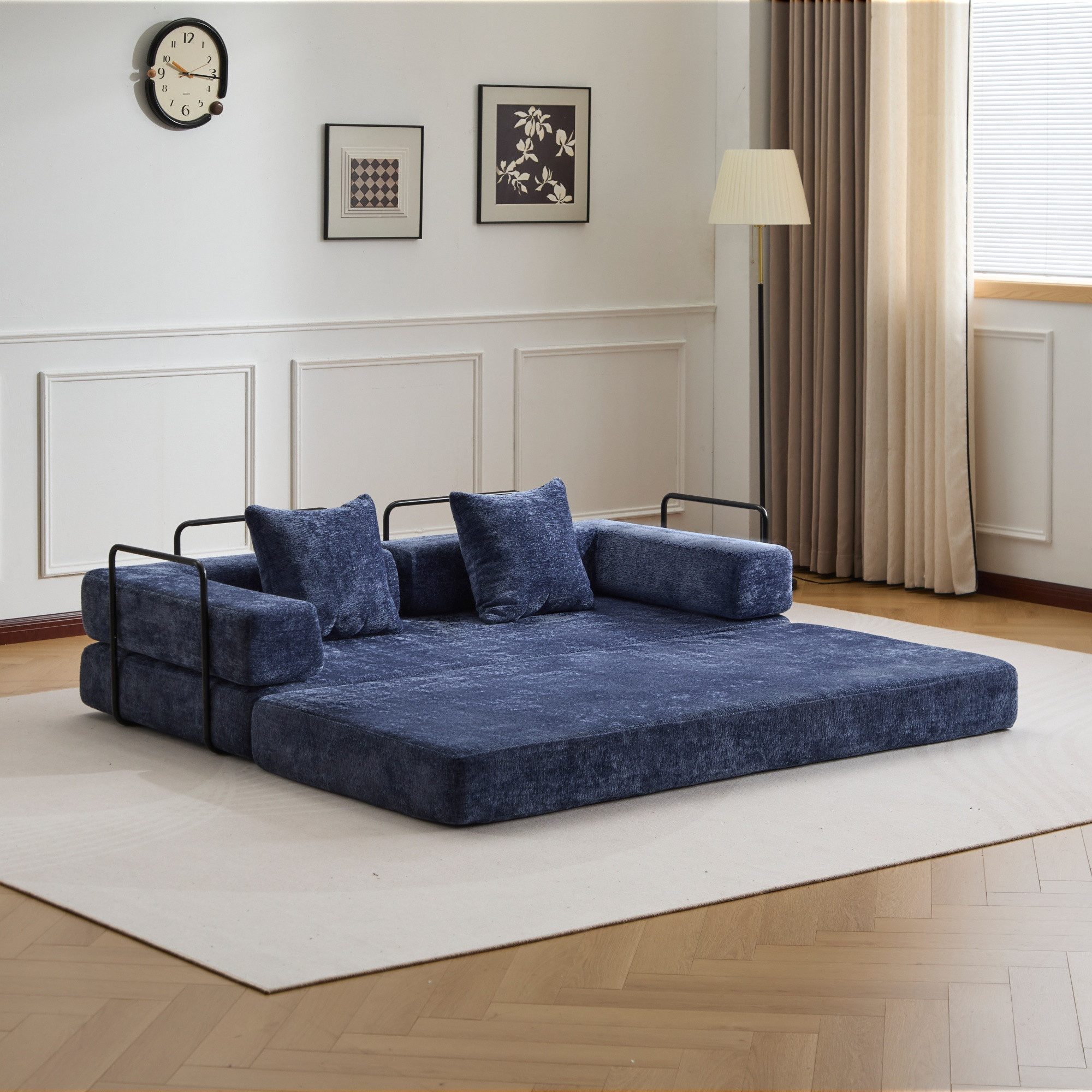 Vankel Loungesofa 4-in-1 Wohnzimmers sofa mit Schlaffunktion – faltbares Sofa, Platzsparendes Design für kleine Räume – Sofa, Liege und Bett in einem