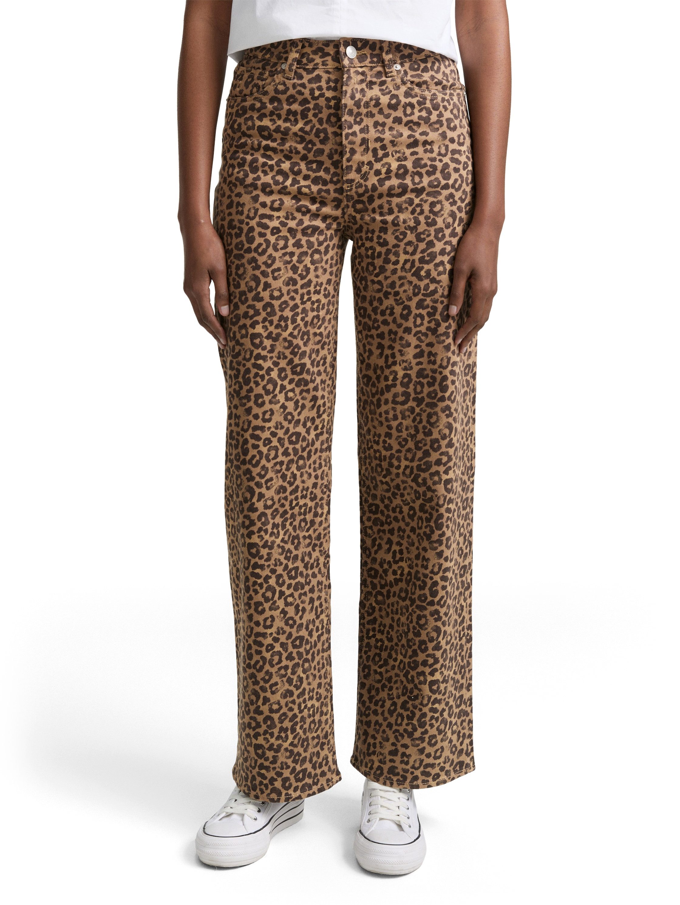 TOM TAILOR Denim Weite Jeans mit Leo Print günstig online kaufen