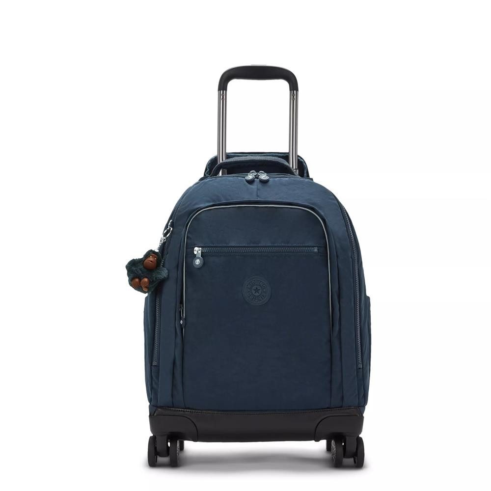 KIPLING Kinderrucksack NEW ZEA, großer Kinder-Rucksack mit Rollen, True Blue Tonal (blau), Laptopfach