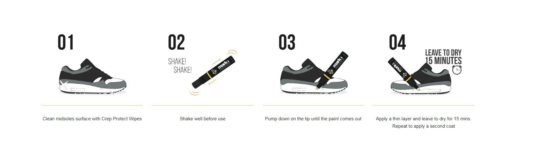 Crep Protect Schuhputzbürste Mark On White Midsole Custom Pen - Sneaker Marker für weiße Sohlen, (1-tlg)