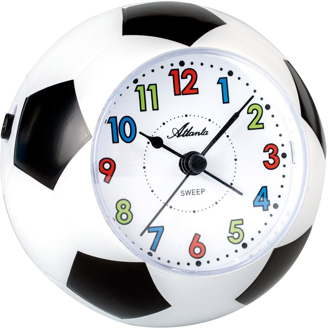 Atlanta Kinderwecker Fußballwecker, 1199 Quarzwecker, in Fußballform, Geschenkidee, Geburtstag, Schulanfang