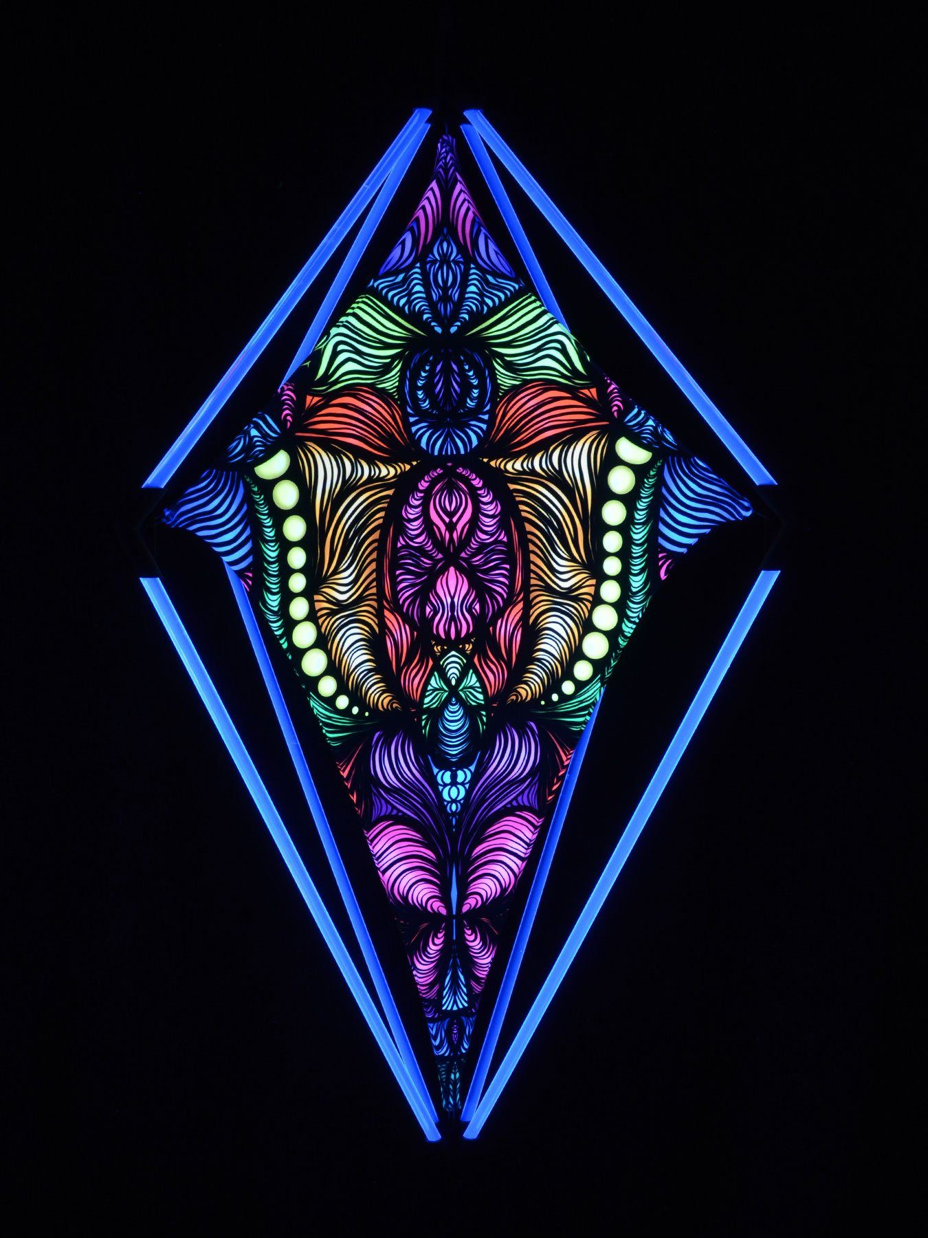 UV-aktiv, leuchtet Dekoobjekt Wanddekoobjekt Field Neon Schwarzlicht Schwarzlicht snap-2gether Blue", PSYWORK "Magnetic unter Blau
