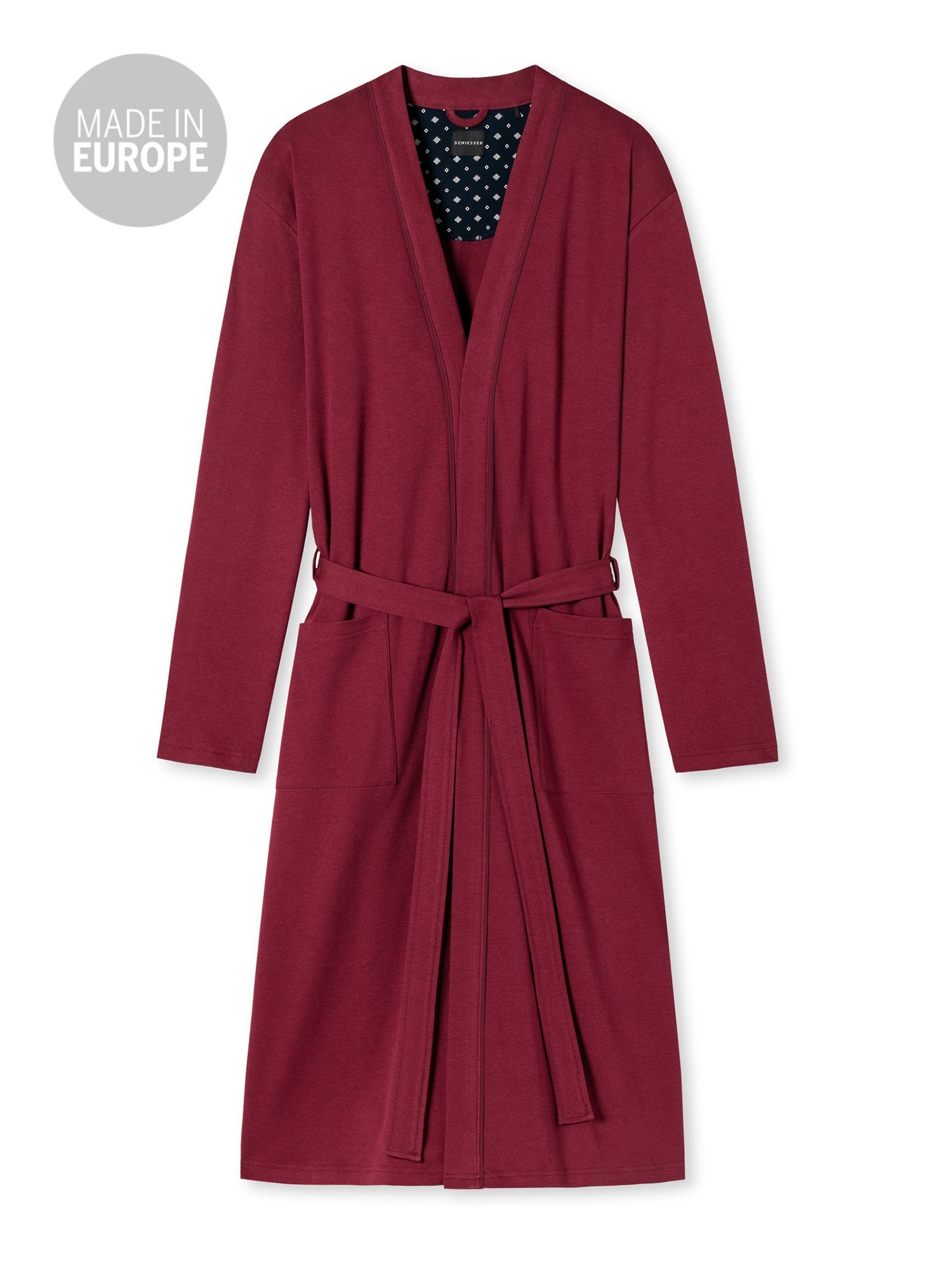 Schiesser Bademantel Elegant Kimono bordeaux