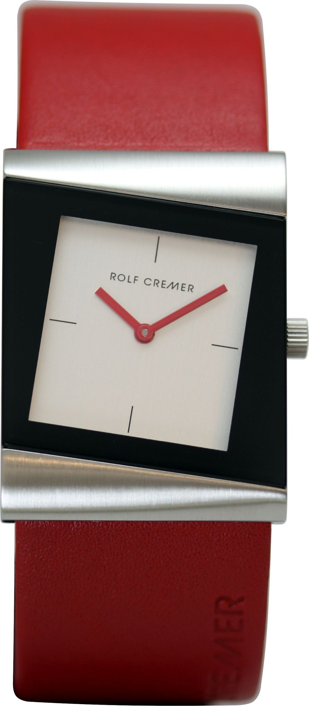 Rolf Cremer Quarzuhr Rolf Cremer Uhr Style 500008 Lederband, Edelstahl, rot, (1-tlg)