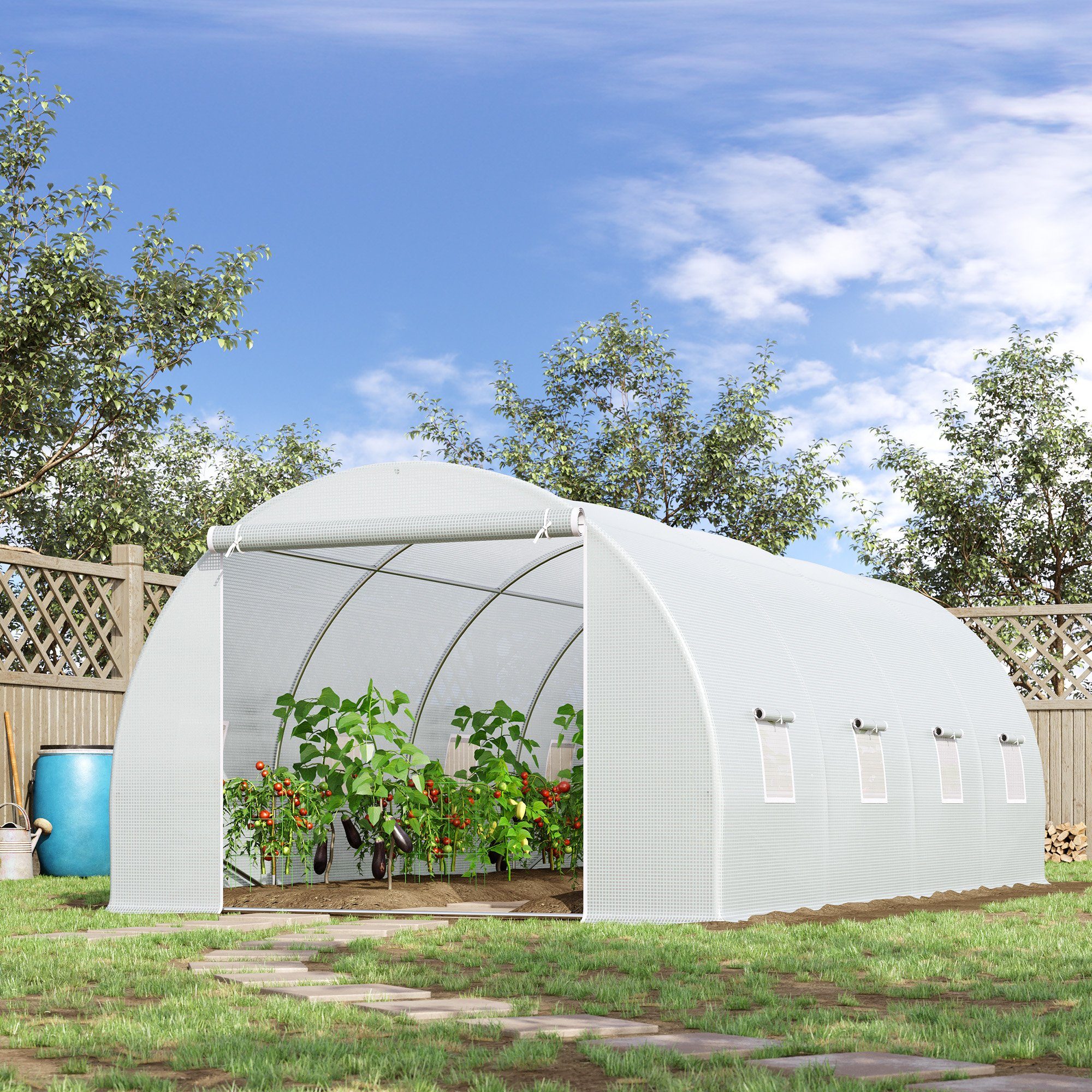 Outsunny Foliengewächshaus Foliengewächshaus mit 8 Seitenfenstern günstig online kaufen