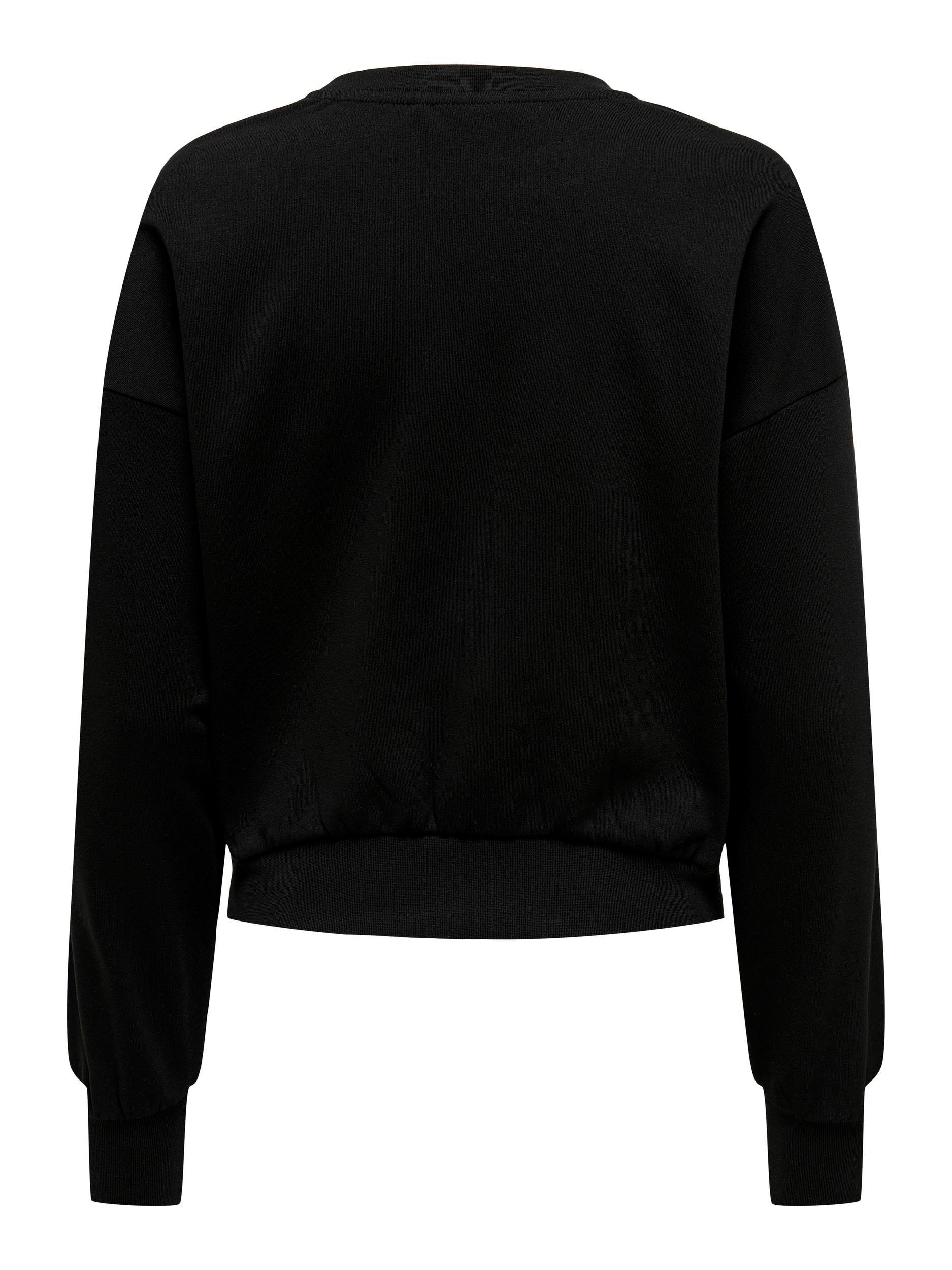 Black O-NECK LIPSTICK ONLKINJA Sweater L/S SWT Print:Lips BOX ONLY