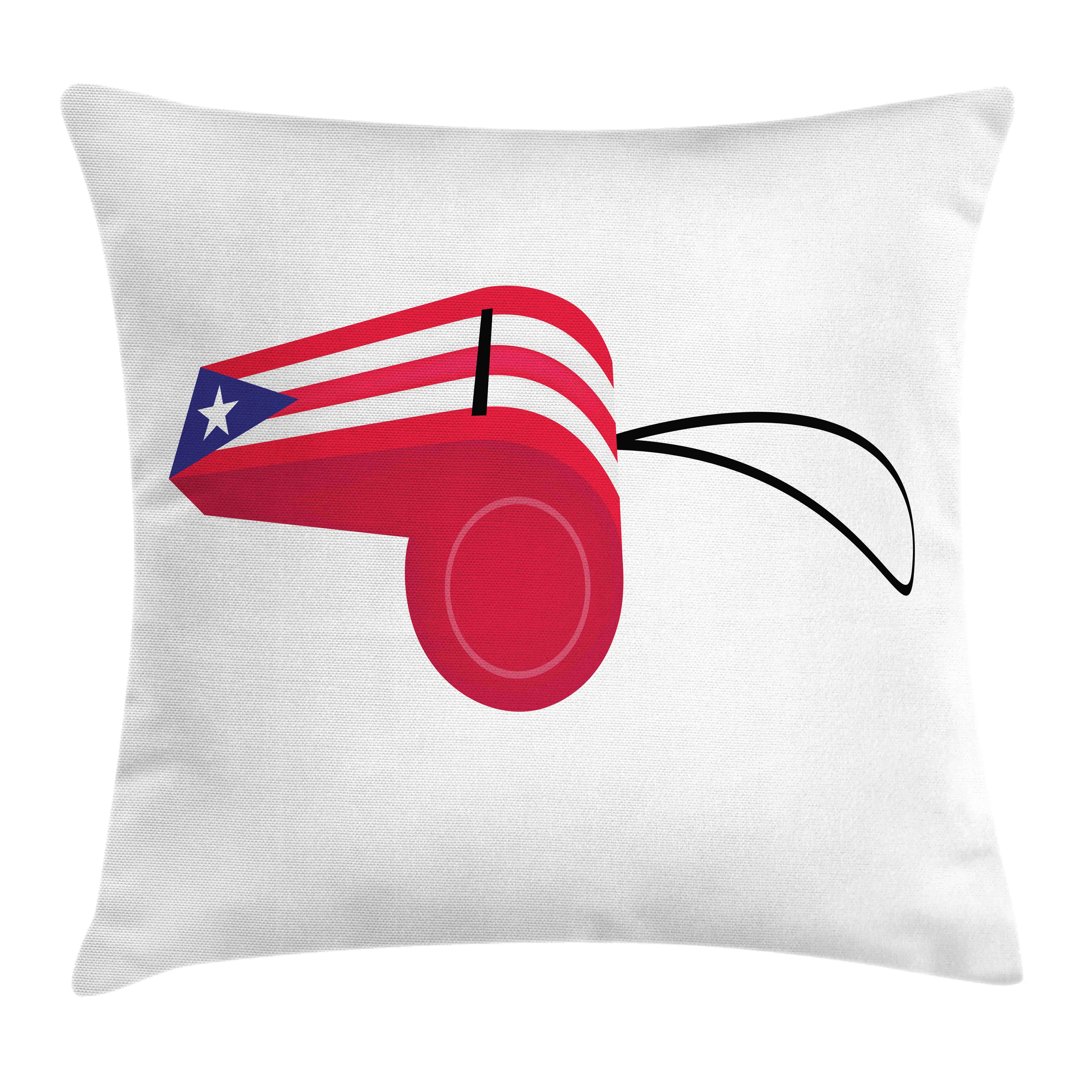 Kissenbezüge Waschbar mit Reißverschluss Kissenhülle mit Farbfesten Klaren Farben Beidseitiger Druck, Abakuhaus (1 Stück), Puerto Rico Flagge auf einem Whiste