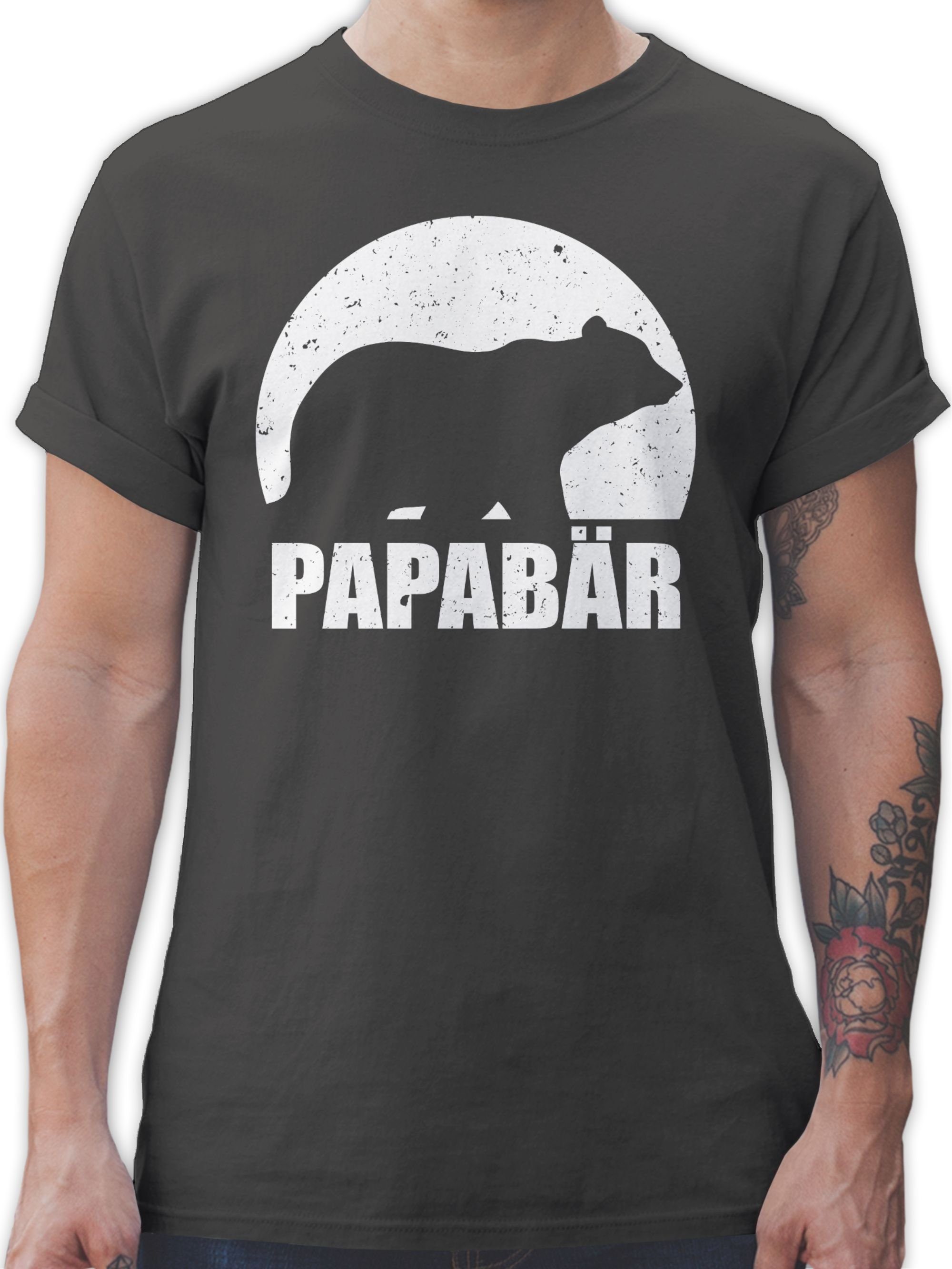 Shirtracer T-Shirt Papa Bär Papa Bear Papabär Vatertag Geschenk für Papa 03 Dunkelgrau