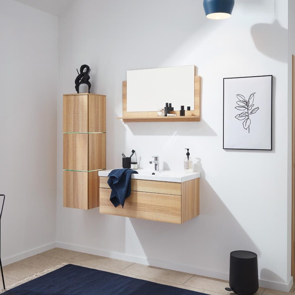 HOME DELUXE Badmöbel-Set WANGEROOGE BIG - L, 3-teilig, Badezimmermöbel, Badmöbel Komplett set