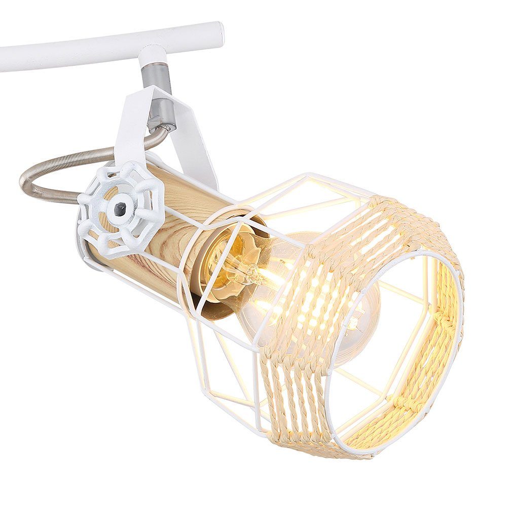 Globo LED Deckenleuchte, E27 Metall 4 Deckenstrahler nicht Deckenleuchte Leuchtmittel Flammig inklusive, Holz