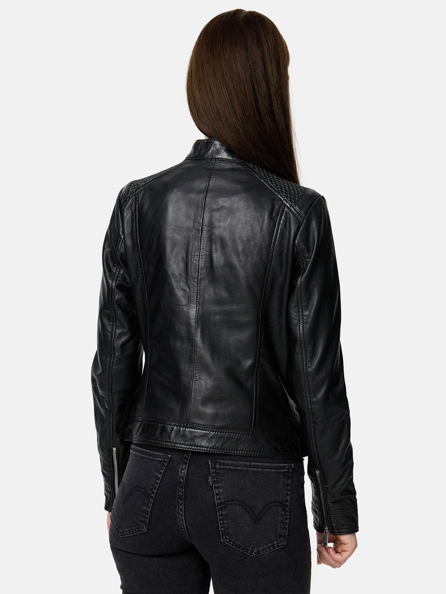 Tazzio Lederjacke F520 moderne & zeitlose Damen Jacke im Biker Look