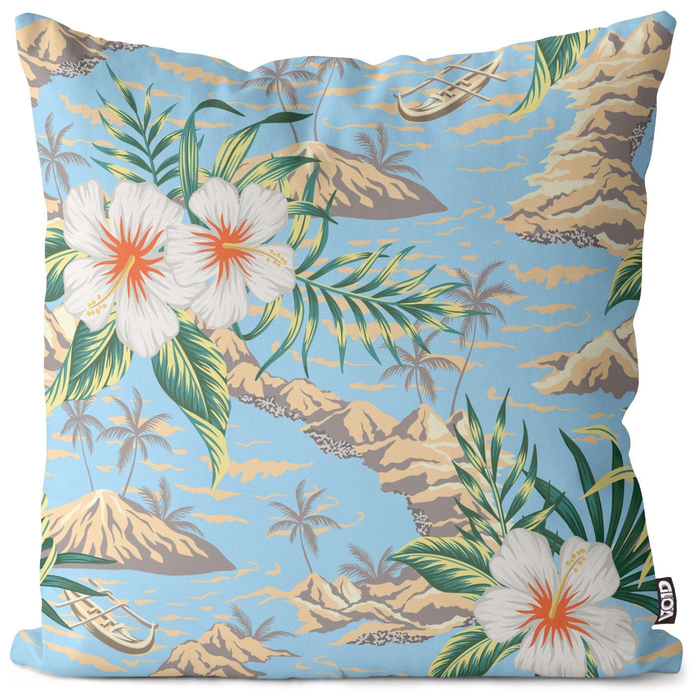 VOID Kissenbezug, (1 Stück), Blumen-Muster Hawai Insel Urlaub Reise Sommer floral Blüten Süd-Ameri