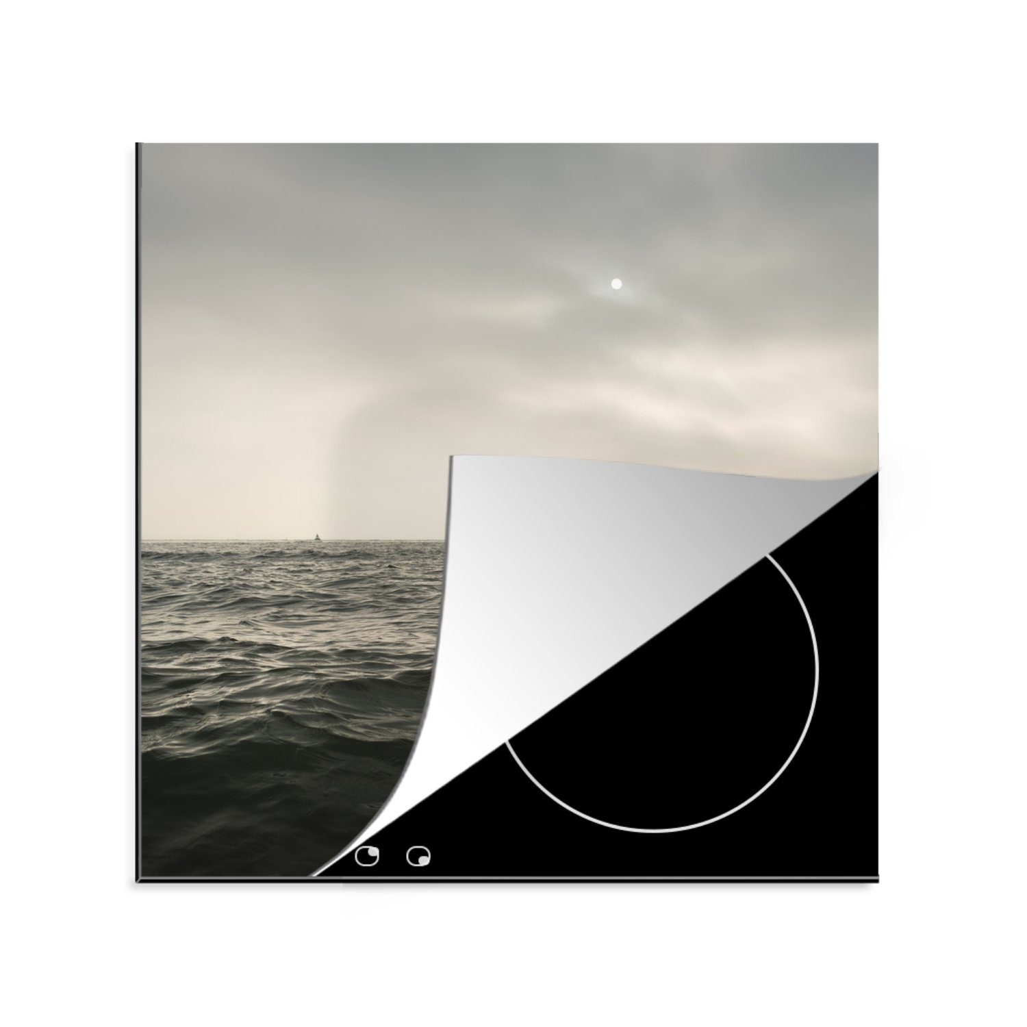 MuchoWow Herdblende-/Abdeckplatte Boje - Meer - Himmel, Vinyl, (1 tlg), 78x78 cm, Ceranfeldabdeckung, Arbeitsplatte für küche