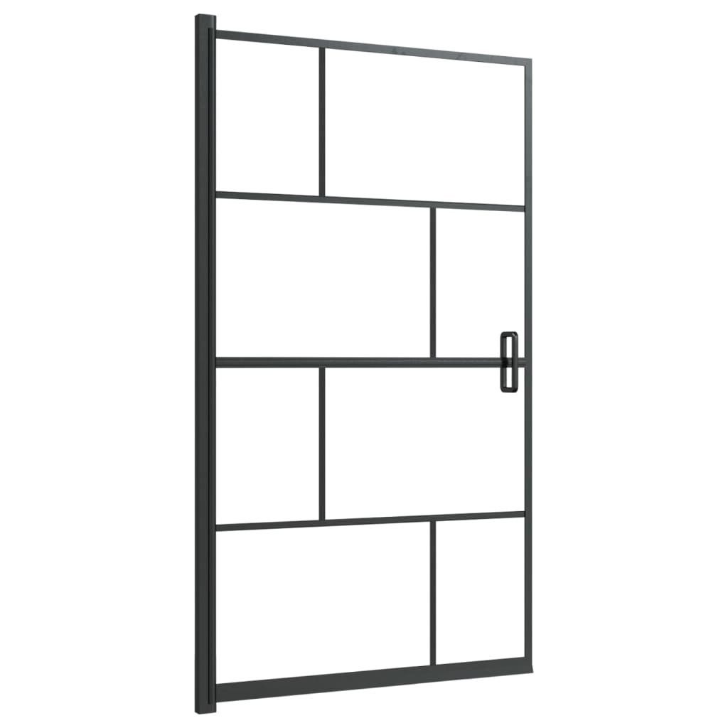 Duschwand Duschkabine ESG 80x140 cm Schwarz