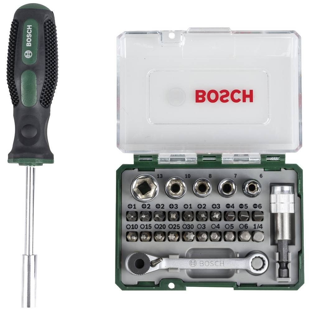 BOSCH Ratsche 27-teiliges Mini-Ratschen-Set +, Inkl. Bit-Set