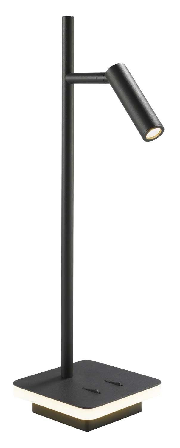 casa NOVA LED Tischleuchte Tischlampe EMPIRE, 2-flammig, H 45 cm, Schwarz, LED  fest integriert, Warmweiß, Aluminium, Acryl, Lichter getrennt schaltbar,  mit einer Höhe von 45,3 cm