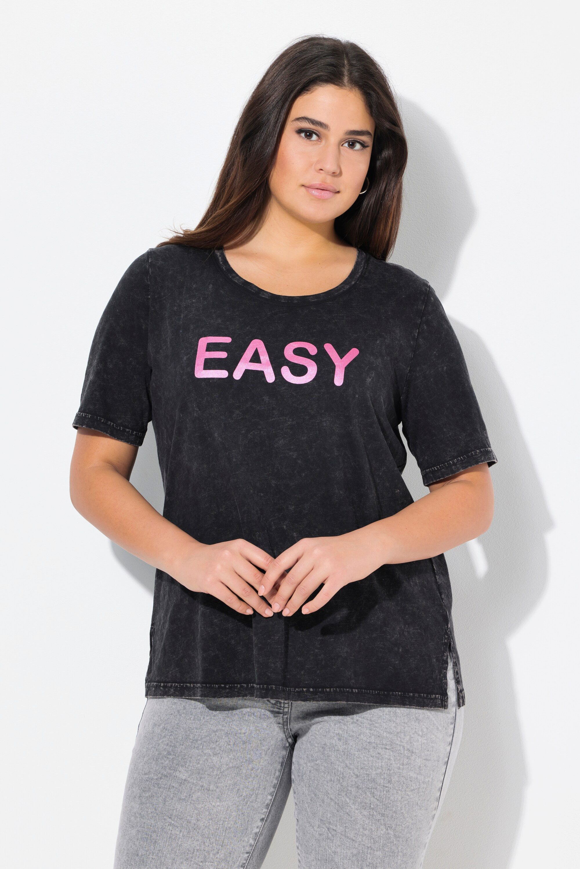 Ulla Popken T-Shirt T-Shirt Easy Classix Rundhals Halbarm günstig online kaufen