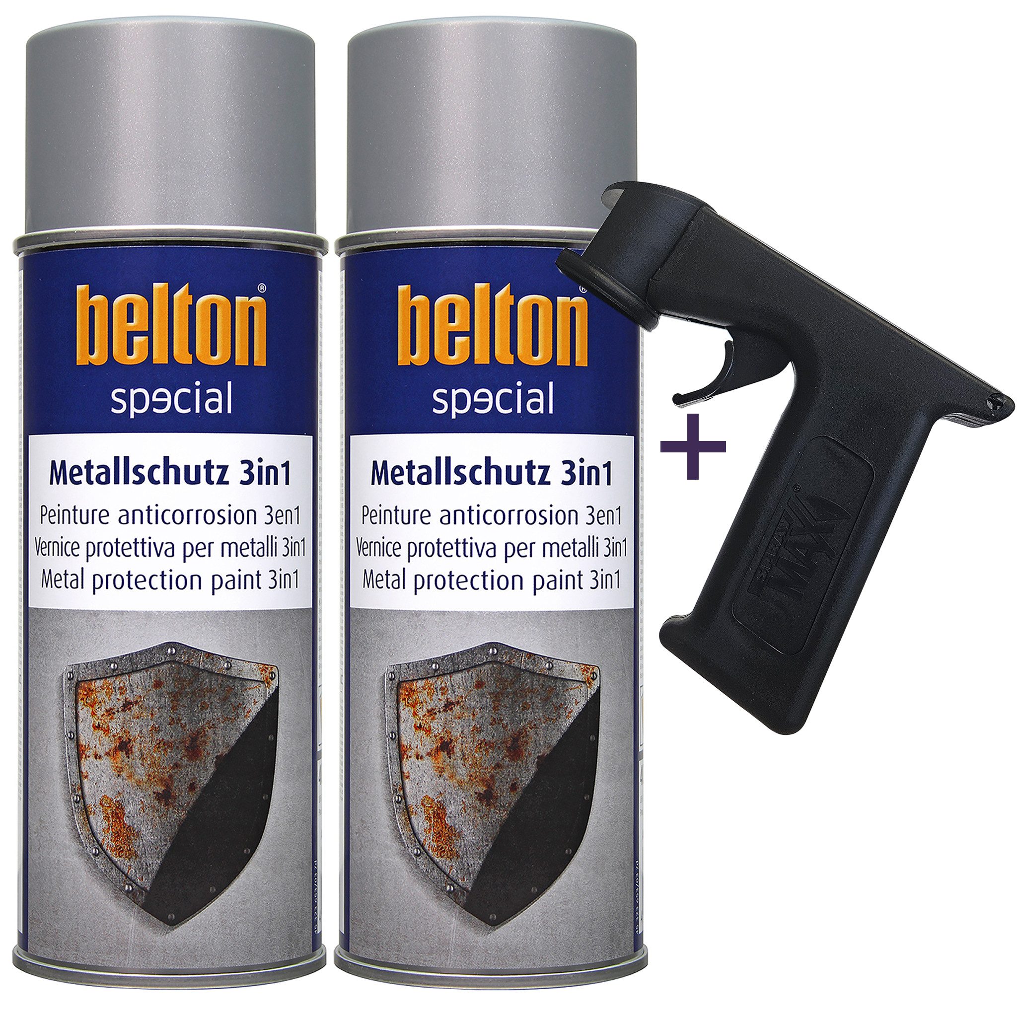 ECI Tools Metallschutzlack 2x Belton Metallschutzlack 3in1 400 ml incl. Handgriff, Farbiger Decklack