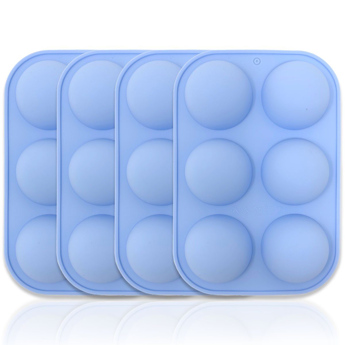 mixed24 Backform Silikon Halbkugel Backform Törtchen Kuchen Mulden Törtchenform, (4-tlg)