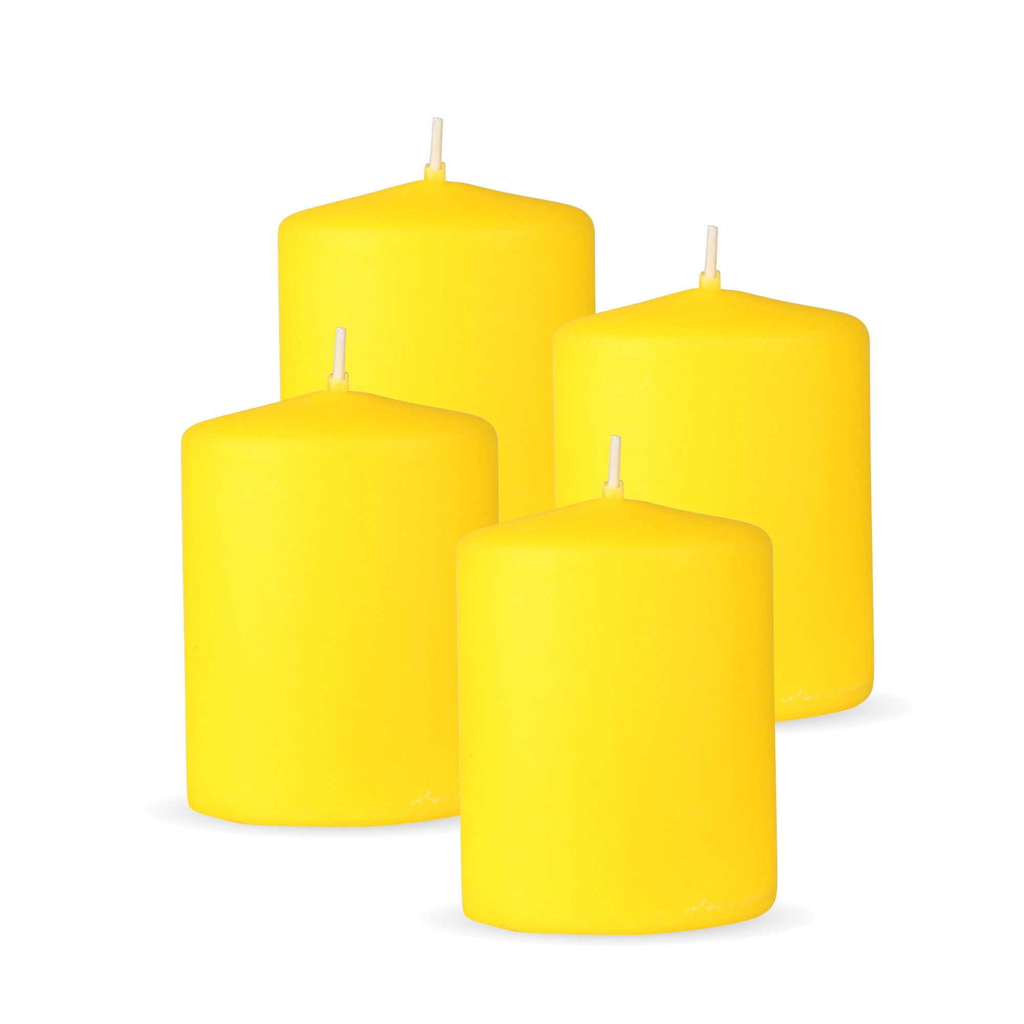 HS Candle Stumpenkerze Säulenkerze Ø7cm (4-tlg), Wachskerzen - unparfümierte Säulenkerzen - viele Farben/Größen