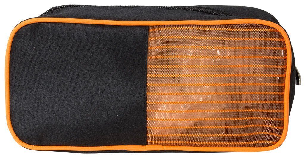 Trendyshop365 Kosmetiktasche im Doppelpack 2 Farben versch. (Set, Sichtfenster mit orange 2-tlg), Kulturbeutel