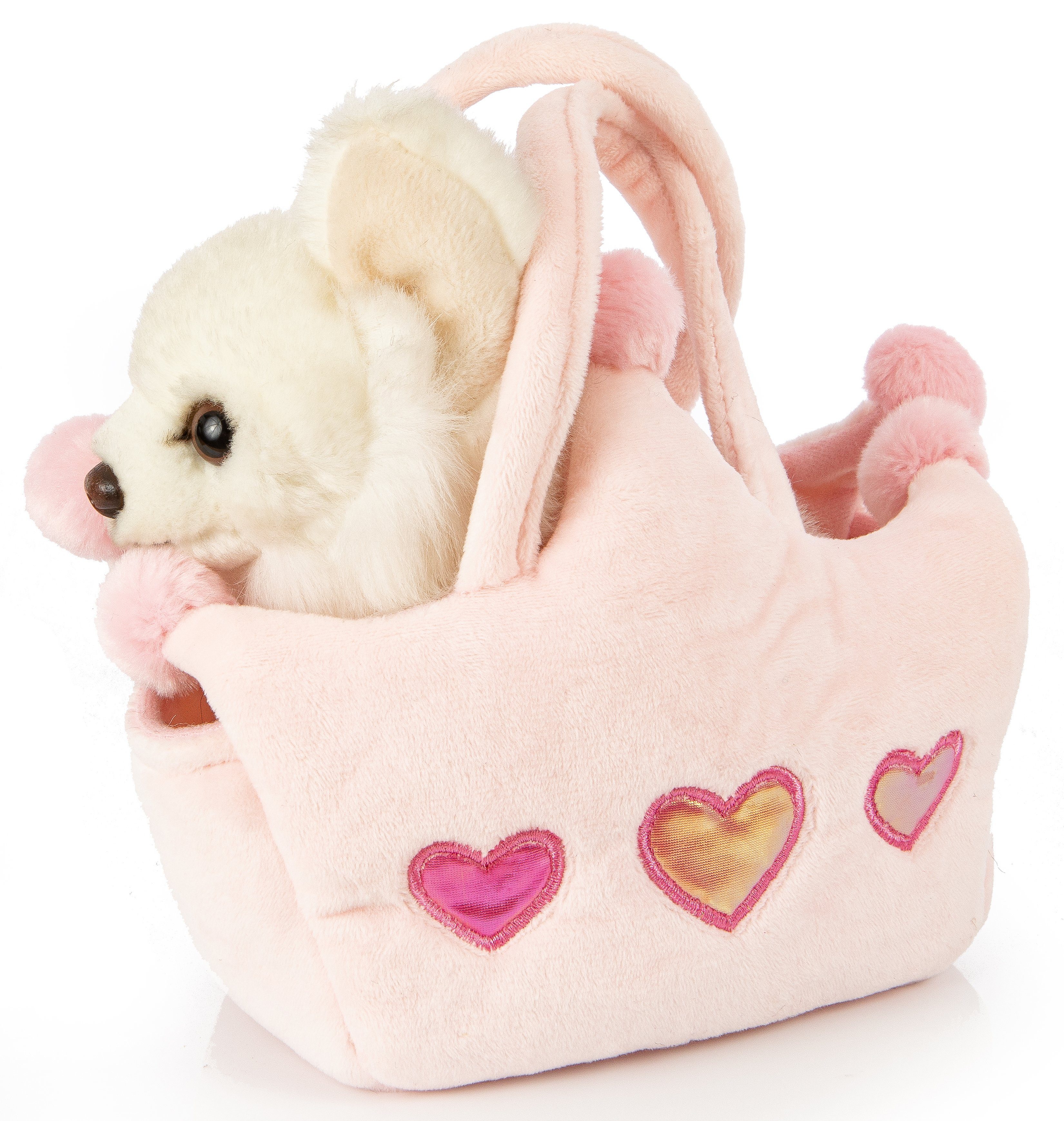 Uni-Toys Kuscheltier Chihuahua weiß oder braun, mit Prinzessinentasche - 18 günstig online kaufen