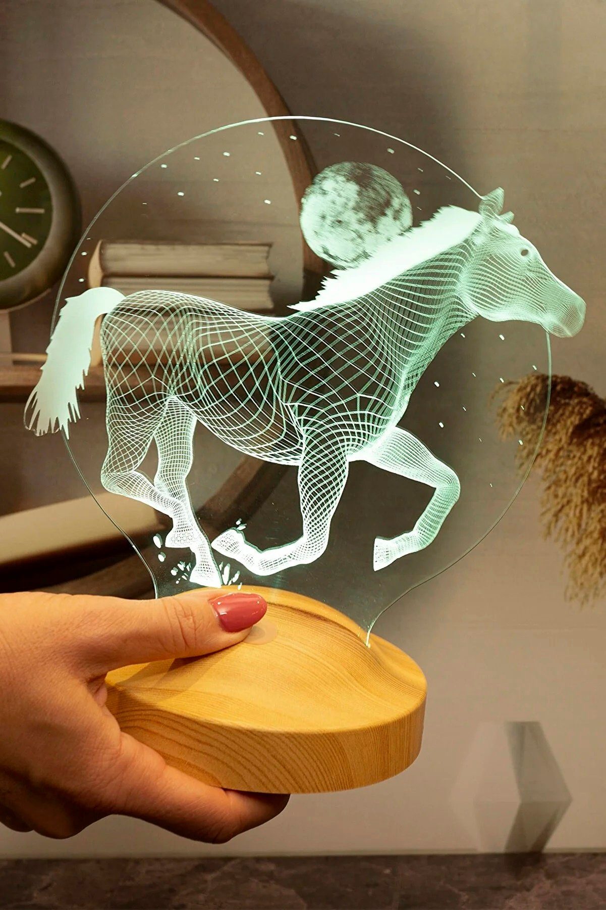 Geschenkelampe LED Nachttischlampe Pferd 3D Nachtlicht für Reiterin und Reiter und Pferdeliebhaber, Leuchte 7 Farben fest integriert, Geburtstagsgeschenk für Freunde, Mädchen, Jungen