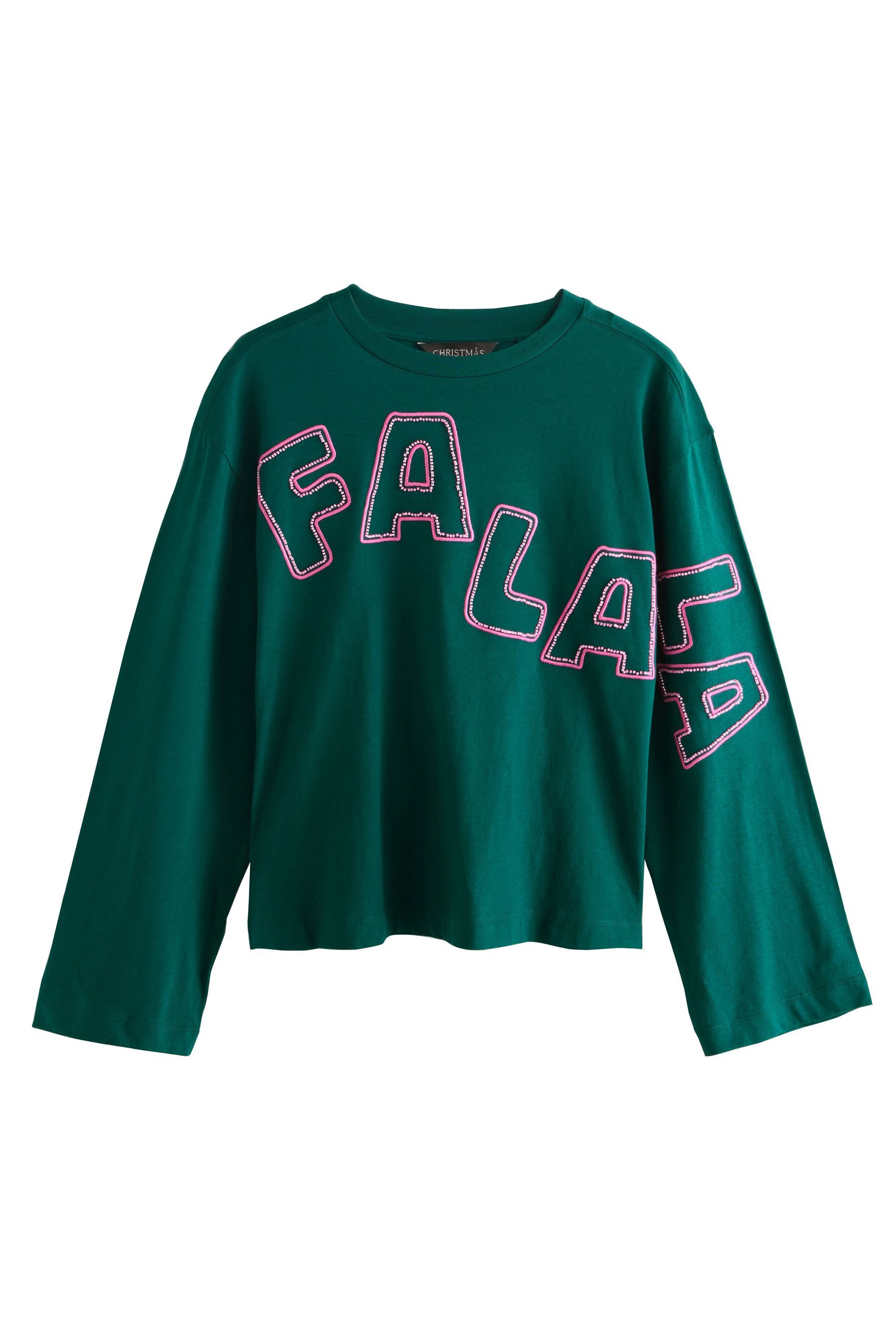 Next Blusenshirt Weihnachtliches Langarm-T-Shirt, Grafikstickerei (1-tlg) günstig online kaufen