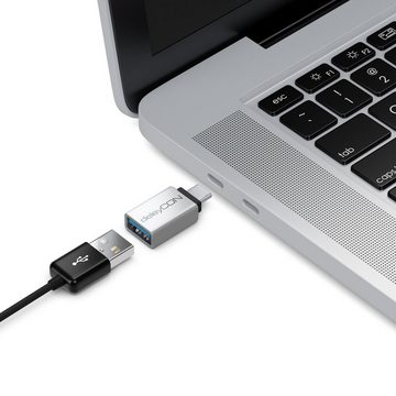 deleyCON deleyCON 2x USB-A auf USB-C OTG Adapter aus Alu Handy Smartphone Smartphone-Adapter