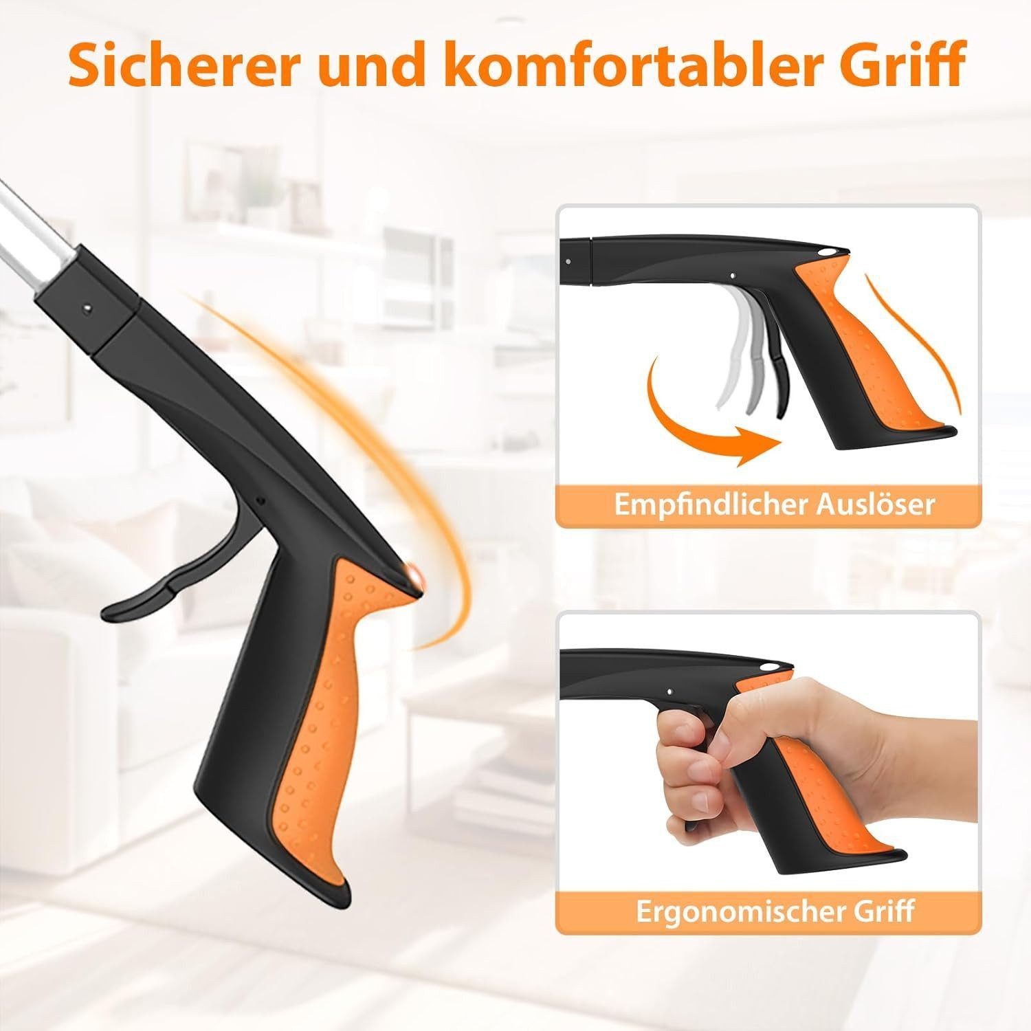 FELIXLEO Greifarm 2er-Pack 80cm Greifzange für Senioren mit 360° Drehkopf rutschfest., 2-tlg. – Bild 4 von 5