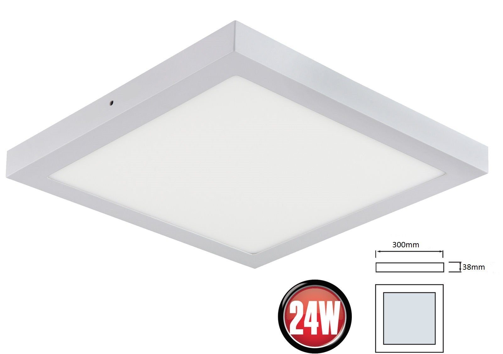 24W integriert Deckenleuchte 1752 mm fest Braytron 300 Deckenleuchte Eckig LED inkl. Lumen 300 x LED Trafo, LED