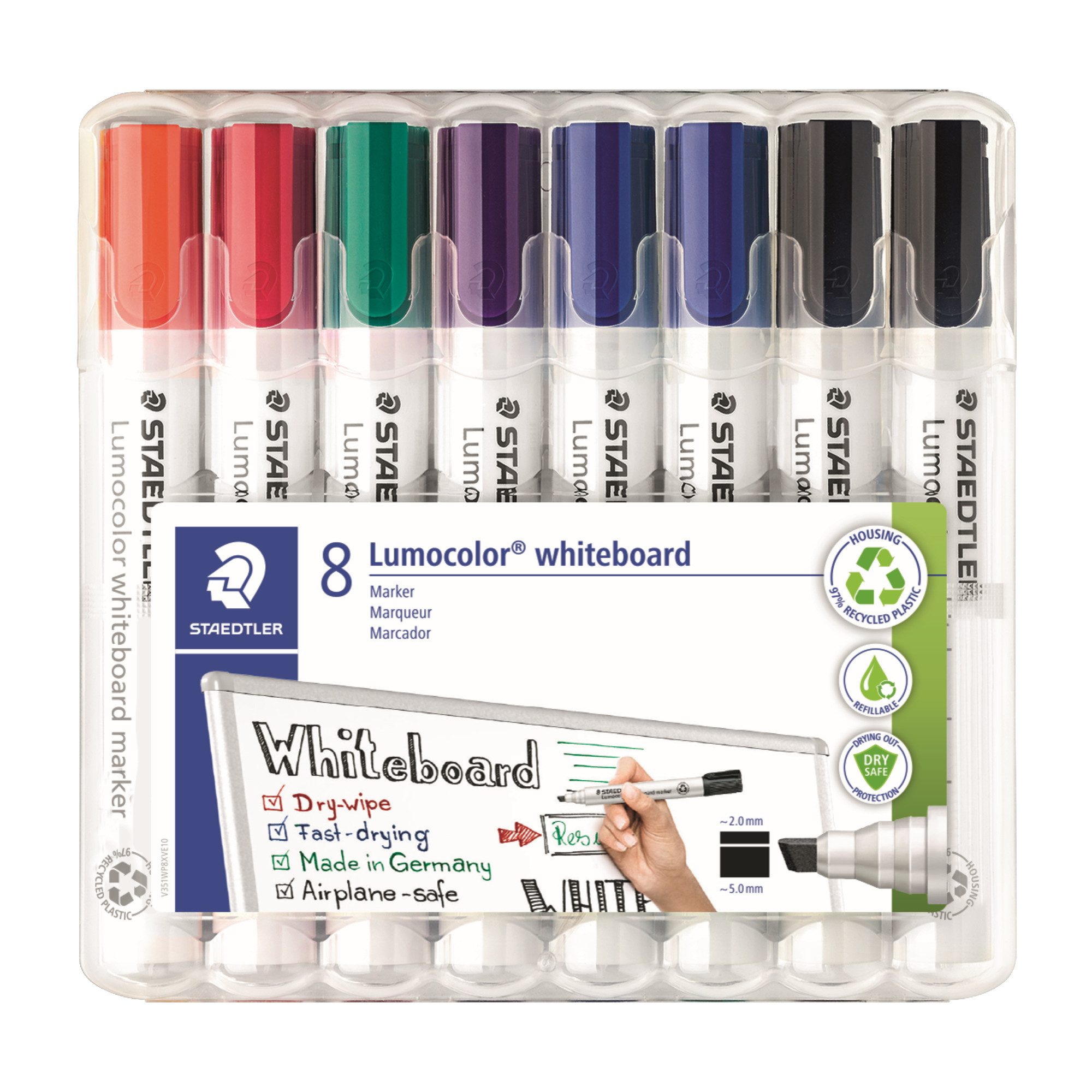 STAEDTLER Whiteboard Marker Boardmarker Lumocolor 351 BWP8X sortiert 8 Stück (5 Stück)