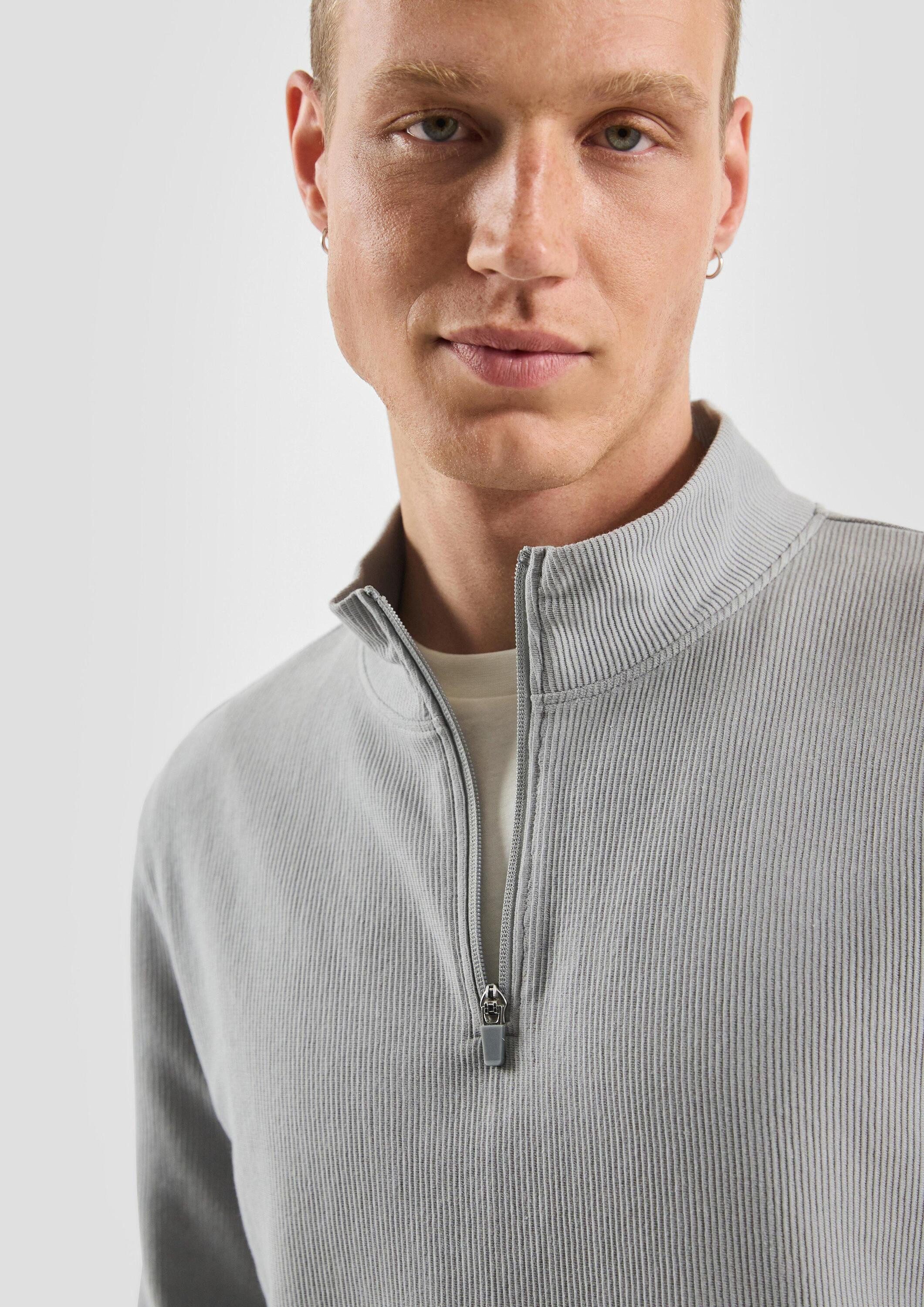 QS Langarmshirt T-Shirt Longsleeve in Rippstruktur