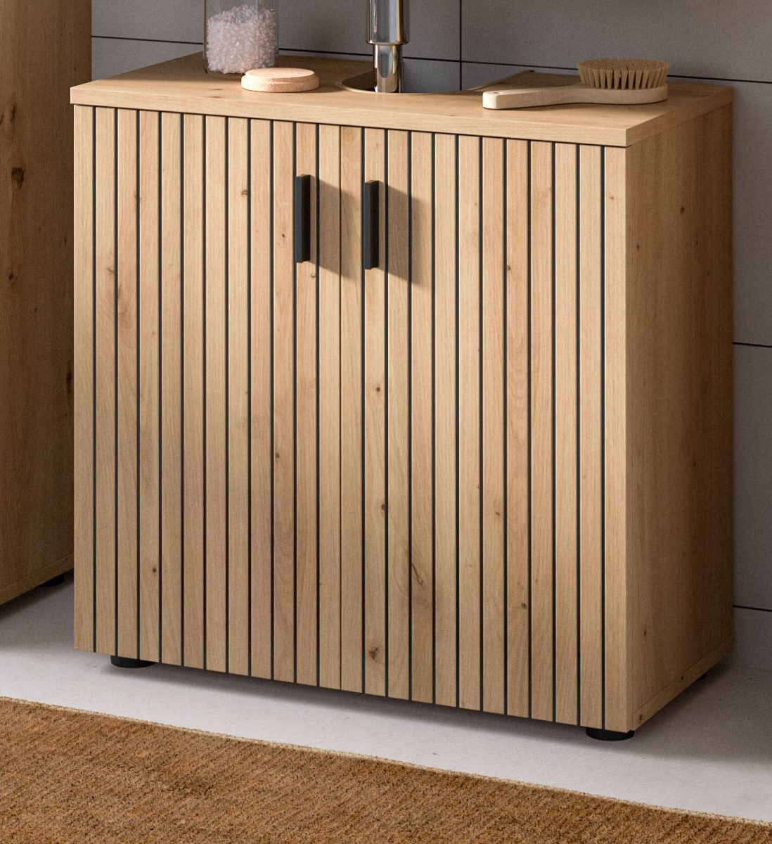 Inn.Furn Waschbeckenunterschrank Livia (Badezimmer Unterschrank in Artisan günstig online kaufen