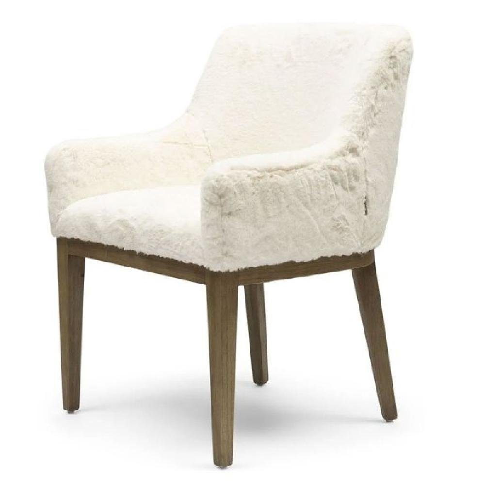Rivièra Maison Stuhl Esszimmerstuhl Whistler Dining Armchair Kunstfell Snow