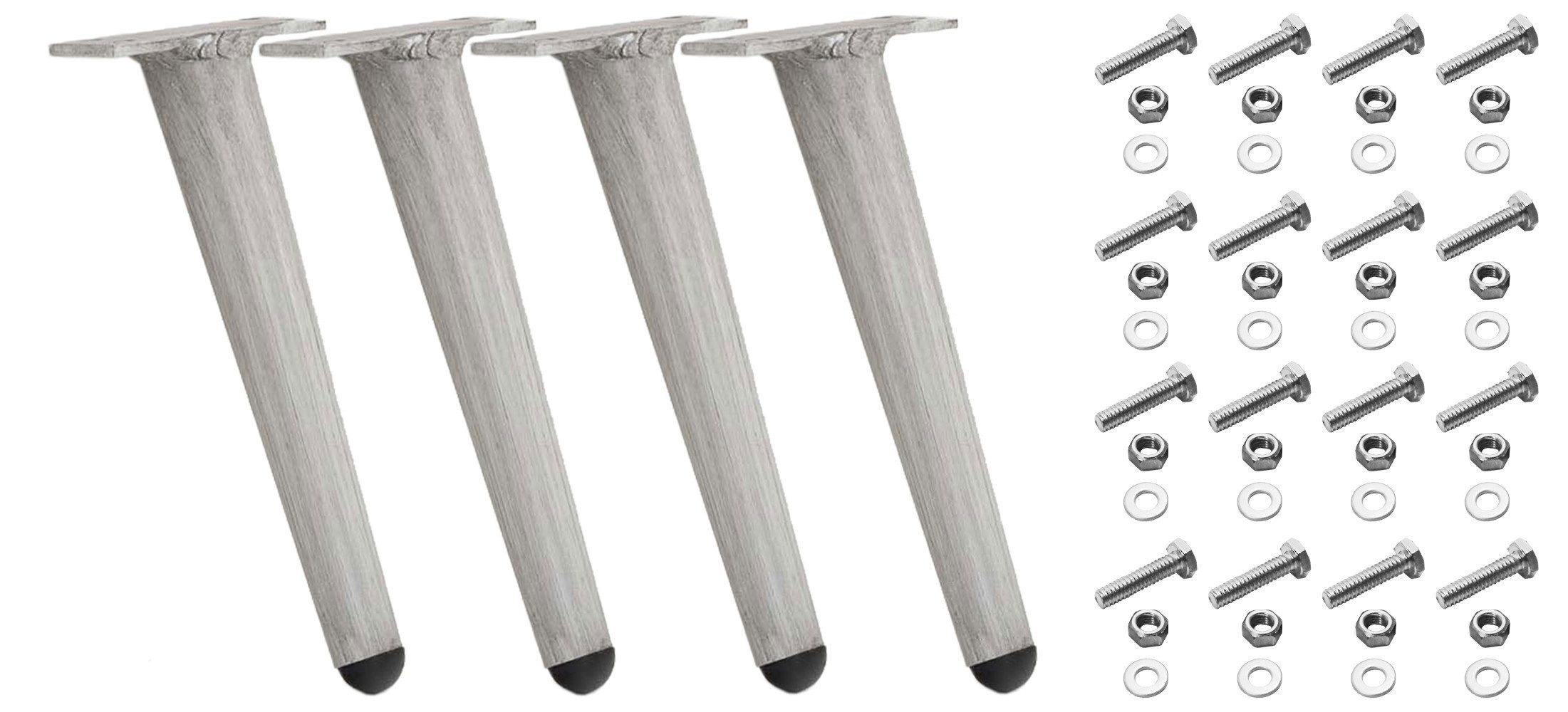furnicato Möbelfuß Möbelfüße 4er Set 26 cm hellgrau, (1-St)
