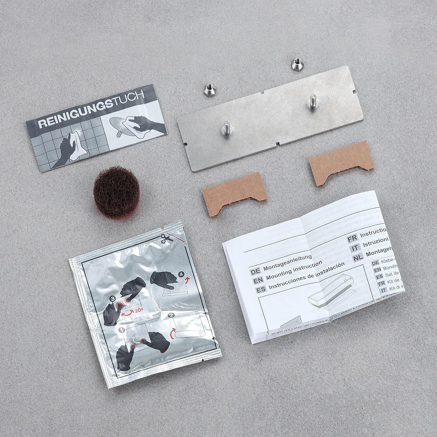 Keuco Duschablage Klebe-Set Typ 4, für Keuco Feuchtpapierbox und Edition 11 Duschkörbe, ohne Bohren