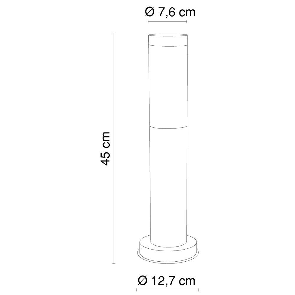 Steh Edelstahl inklusive, Leuchten Set Außen-Stehlampe, Lampen LED 3er Set- im Leuchtmittel Steckdosen Warmweiß, etc-shop Stand Außen