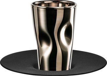 Eisch Espressoglas UNIK, Borosilikatglas, Espressoglas mit Untertasse, 100 ml, veredelt mit echtem Platin