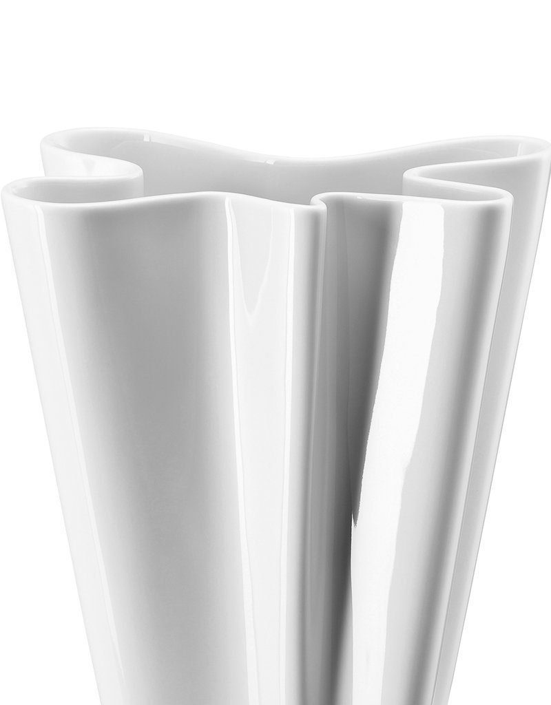 Rosenthal Tischvase Vase "Flux" aus weißem Porzellan, 20 cm (einzelne Vase), hochwertige Verarbeitung