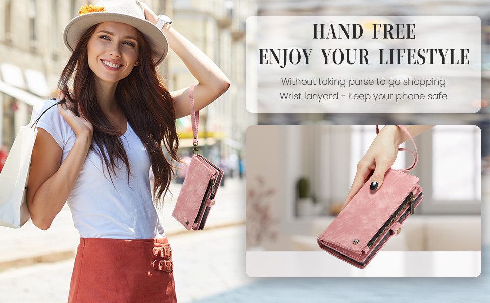 CaseMe Handyhülle Caseme iPhone Hülle mit Zipper 2in1 für iPhone 13 Mini-Rosa