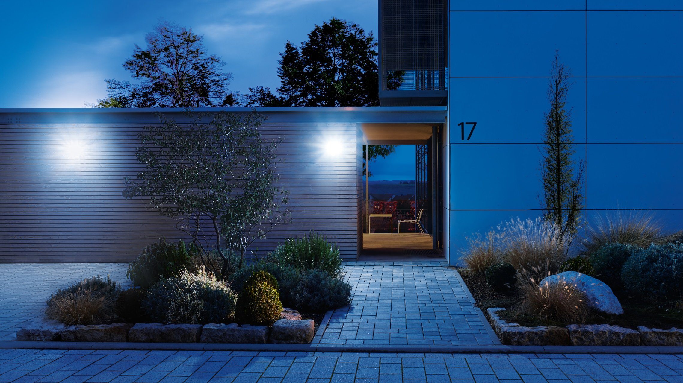 steinel fest LED schwenkbar Graphit home integriert, voll K, 3000 LED Wandstrahler XLED 2, Warmweiß,