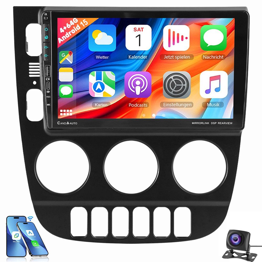 ESSGOO Für Mercedes-Benz M-Klasse W163 ML 350 1998-2005 Autoradio (RDS, Digitalradio (DAB), FM, AM, Carplay Android Auto GPS Navi WIFI BT)
