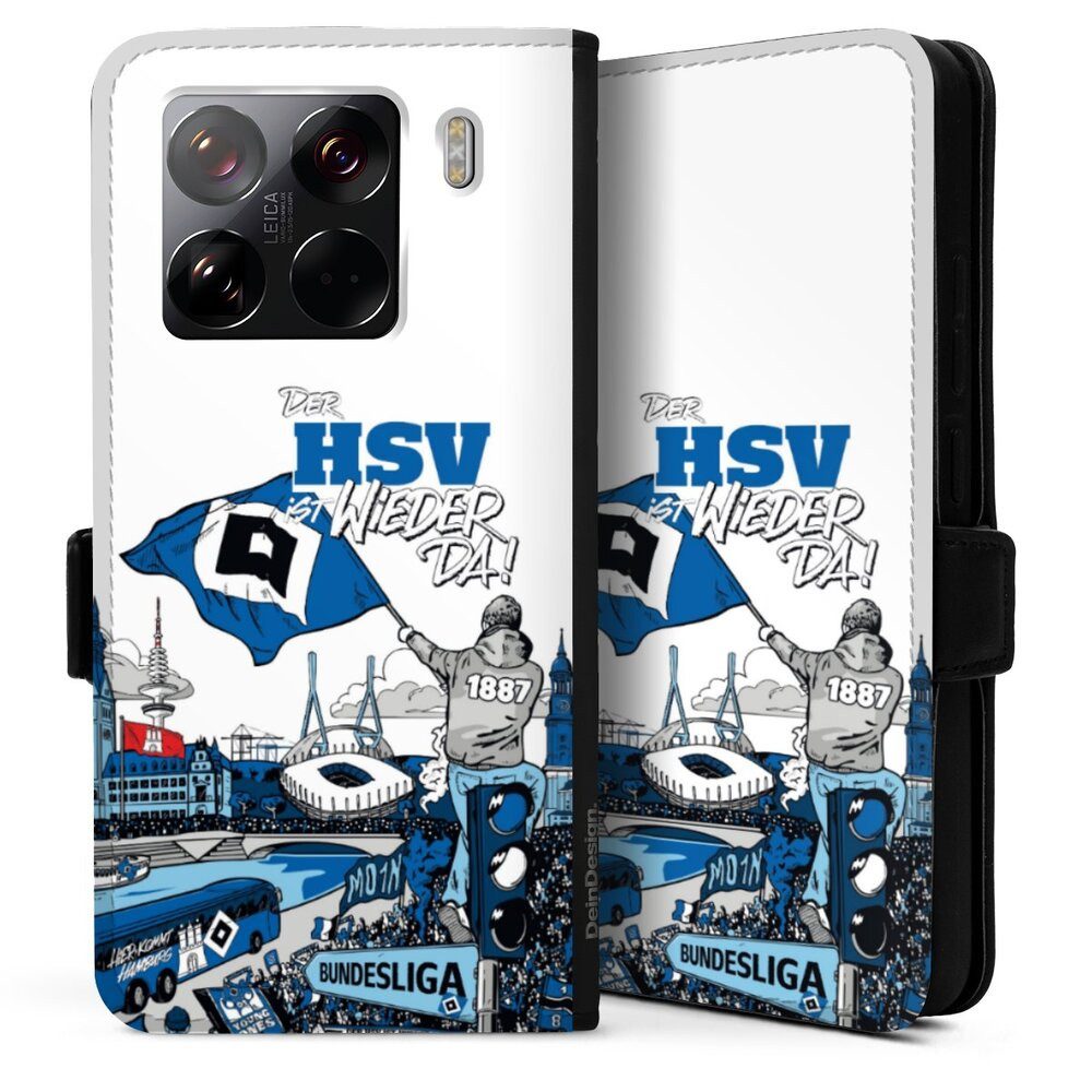 DeinDesign Handyhülle Hamburger SV Offizielles Lizenzprodukt Aufstieg, Xiaomi 15 5G Hülle Handy Flip Case Wallet Cover Handytasche Leder